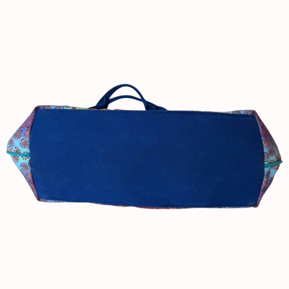 Laurel Burch Colorful Cat Tote Quirky Bag Rainbow Felines Dual Handles Zipper - Picture 5 of 16